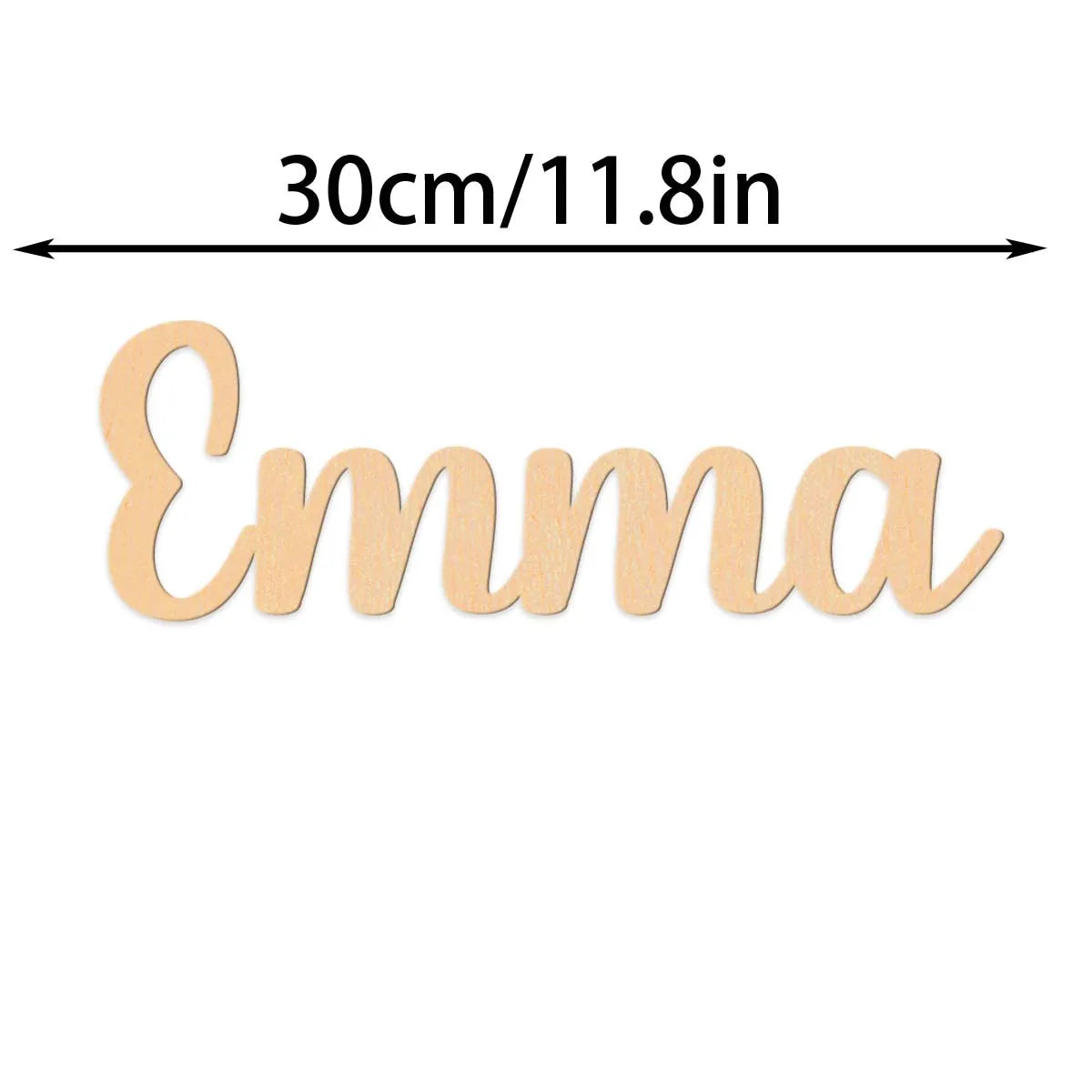 1pc Cartoon emma example Personalized Name Wooden Plaque Wood Material Wooden Sign Handcrafted with Elegant Cursive Lettering